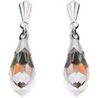 Silver Teardrop Crystal Andralok Drop Earrings - 21mm Drop - F9909