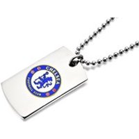 Stainless Steel Chelsea FC Crest Dog Tag Pendant And Ball Chain - J2494
