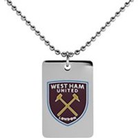Stainless Steel West Ham FC Dog Tag And Ball Chain - J2594