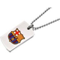 Stainless Steel Barcelona FC Dog Tag And Ball Chain - J2602