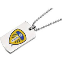Stainless Steel Leeds United FC Dog Tag And Ball Chain - J2630