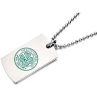 Stainless Steel Celtic FC Crest Dog Tag And Ball Chain - J2914