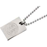 Stainless Steel Celtic FC Crest Dog Tag And Ball Chain - J2917