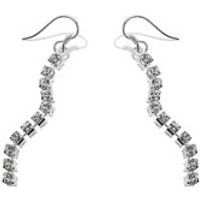 Diamante Drop Hook Wire Earrings - J5117
