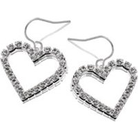Diamante Heart Hook Wire Earrings - J5120