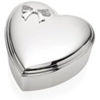Sophia Silver Plated Crystal Bow Heart Trinket Box - P6082