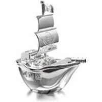 Silver Plated Pirate Ship Money Box - P7612
