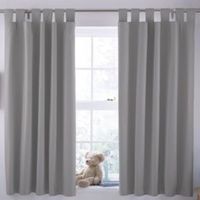 Ardella Grey Plain Blackout Coating Tab Top Curtains (W)168cm (L)137cm