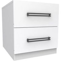 Darwin Handpicked White 2 Drawer Bedside Chest (H)546mm (W)500mm (D)566mm