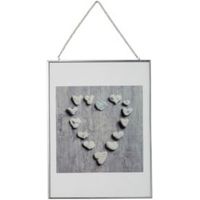 Pebble Heart Grey Framed Print (W)30cm (H)40cm
