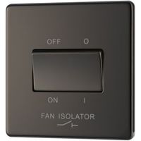 Colours 10A Single Black Nickel Fan Isolator Switch