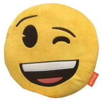 Emoji Winking Face Yellow Cushion