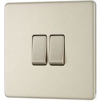 Colours 10A 2-Way Double Pearl Nickel Light Switch