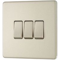 Colours 10A 2-Way Triple Pearl Nickel Light Switch
