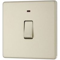 Colours 20A 1-Way Double Pearl Nickel Switch With Neon
