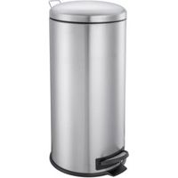 Cooke & Lewis Abora Soft Close Brushed Chrome Stainless Steel Round Pedal Bin 30L