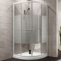 Plumbsure Quadrant Shower Enclosure Tray & Waste Pack With White Frame & Double Sliding Doors (W)800mm (D)800mm