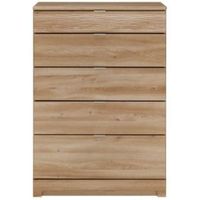 Noah Brown 5 Drawer Chest (H)1140mm (W)800mm
