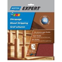 Norton Expert 40 Coarse Sandpaper Sheet Pack Of 3