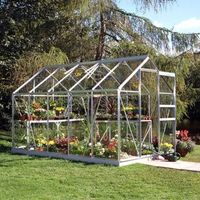 B&Q Premier Metal 6X10 Horticultural Glass Greenhouse