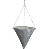 Gardman Rattan Effect Slate Grey Hanging Basket 14 "