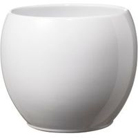 Alberta Round Ceramic White Plant Pot (H)13cm (Dia)15cm