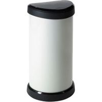 Curver Deco Cream Plastic Semi-Circle Touch Top Kitchen Bin 40L