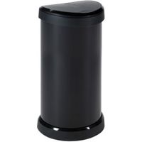 Curver Deco Black Plastic Semi-Circle Touch Top Kitchen Bin 40L