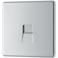 Colours Excellence 1-Gang Flat Plate Polished Chrome Socket