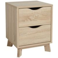 Metcalfe Natural 2 Drawer Bedside Chest (H)528mm (W)407mm