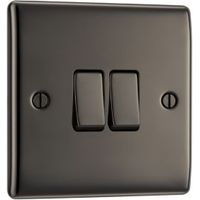 British General 10A 2-Way Double Black Nickel Light Switch