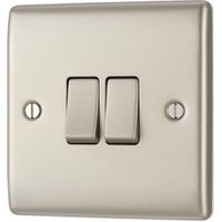 British General 10A 2-Way Double Pearl Nickel Light Switch