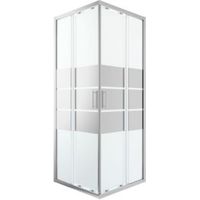 Cooke & Lewis Beloya Square Shower Enclosure With Corner Entry Double Sliding Door & Mirror Glass (W)760mm (D)760mm