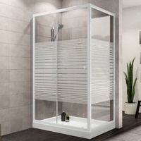 Plumbsure Rectangular Shower Enclosure Tray & Waste Pack With White Frame & Single Sliding Door (W)1200mm (D)760mm