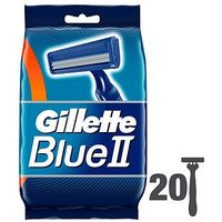 Gillette Blue Plus Twin Blade Fixed Head Disposable Razors 20 Pack