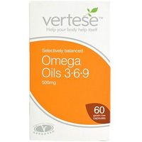 Vertese Omega Oils 3-6-9 500mg 60 Gelatin Free Capsules