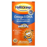 Seven Seas Haliborange Omega-3 - 90 Orange Flavour Chewable Fruit Burst Capsules