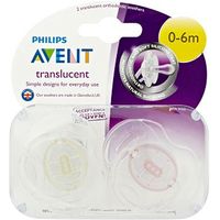 PhilipsAvent Silicone Translucent Soother 0-6 Months Two Pack