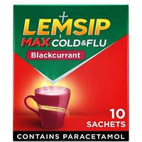 Lemsip Max Cold And Flu Relief - Blackcurrant Flavour - 10 Sachets