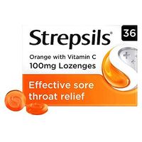 Strepsils Orange With Vitamin C (100mg) Lozenges - 36 Lozenges