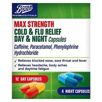 Boots Max Strength Cold And Flu Day And Night Capsules ÔÇô 12 Day And 4 Night
