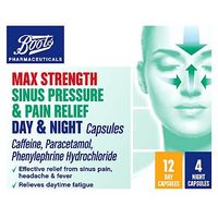 Boots Pharmaceuticals Max Strength Sinus Pressure & Pain Relief Day & Night - 16 Capsules