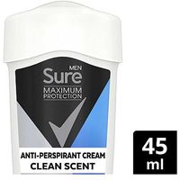 Sure Men Maximum Protection Anti-Perspirant Deodorant Cream Clean Fresh 45ml