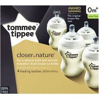 Tommee Tippee Closer To Nature Easivent Baby Feeding Bottles 260ml - 4Pack