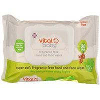 Vital Baby Fragrance Free Hand & Face Wipes - 1 X 30 Pack Wipes