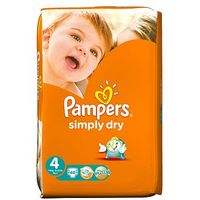 Pampers Simply Dry Nappies Size 4 Large Pack - 46 Nappies