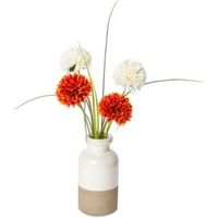 Orange & Cream Pom Pom & Grass Artificial Floral Arrangement