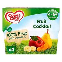 Cow & Gate Fruit Cocktail 100% Fruit With Vitamin C From 4-36 Months 4 X 100g (400g)