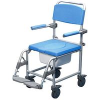 Homecraft Deluxe Wheeled Shower Commode Chair - Attendant Propelled