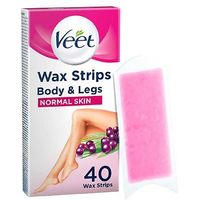 Veet Maxi Pack 40 EasyGrip Ready-to-Use Wax Strips + 4 Perfect Finish Wipes For Normal Skin